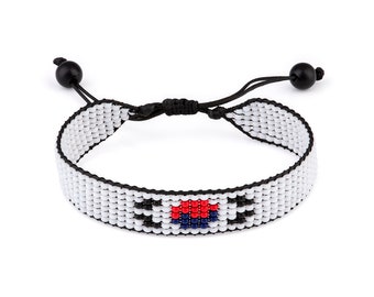 Armband met vlag van Zuid-Korea, verstelbaar, boho-stijl touwarmband voor dames, heren, draadkoord