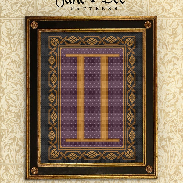 Jane Dee Gemini Astrological/Alchemical Symbol Cross Stitch Pattern