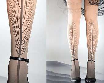 Tattoo Panty's - Boom one size naakt volledige lengte bedrukte panty's, panty's, nylons door tattoosocks, Plus Size optie