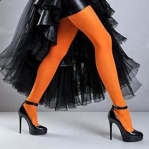 Tattoo Tights - blank plain full length closed toe women one size microfiber pantyhose, tights, nylons