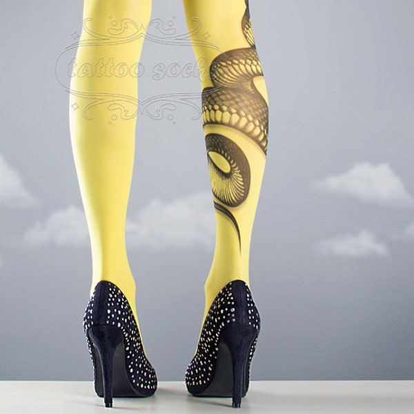 Yellow Snake Closed Toe one size full length printed tights pantyhose tattoo socks tattoo tights Yellow Snake Closed Toe one size full length printed tights pantyhose tattoo socks tattoo tights Yellow Snake Closed Toe one size full length printed tights pantyhose tattoo socks tattoo tights Yellow Snake