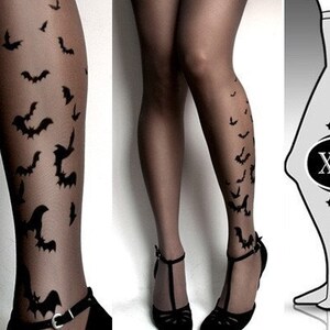 GREY brand new color plus size XXL sexy bats tattoo tights / stockings full length pantyhose