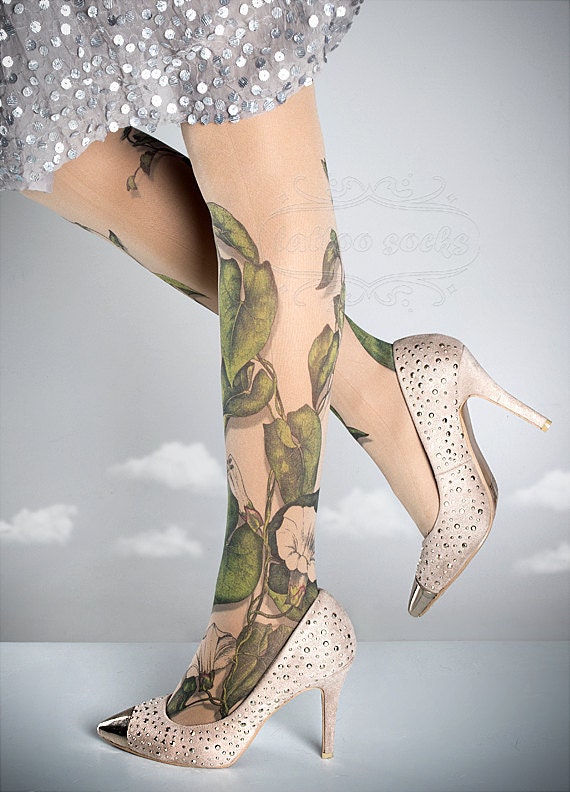 Tattoo Tights Climber Plant Nude One 