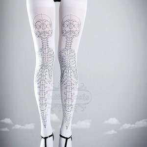 Skeleton Tattoo Strumpfhosen, medizinische Anatomie Illustration schwarz weiß Strumpfhosen, Strumpfhosen, Strümpfe, Strümpfe, Strumpfhosen und Strümpfe