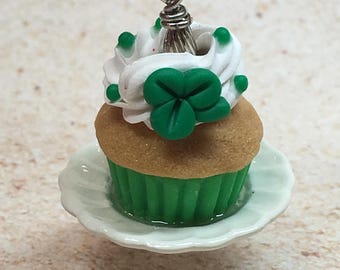 Miniature Shamrock Cupcake Charm from My Bead Garden