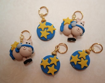PONY and Stars Stitch Markers for Knitting - Handmade from Sweetful Crafts