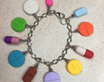 Pill Themed Charm Bracelet from Sweetful Crafts