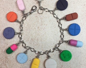 Pill Theme Charm Bracelet from Sweetful Crafts