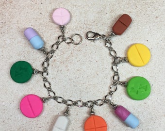 Pill Themed Charm Bracelet by Sweetful Crafts