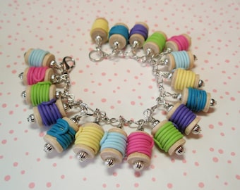 SPOOLS OF THREAD Charm Bracelet - Handmade Charm Bracelet from Sweetful Crafts