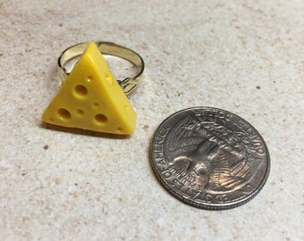 CHEESEHEAD Ring - Handmade Cheese Ring by Sweetful Crafts