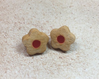 Miniature Jam Thumbprint Cookie Earrings from Sweetful Crafts