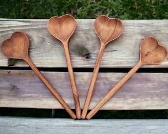 Heart-Shaped Spoon | Soup Spoon | Wooden Spoon | Serving Spoon | Kitchen Decor | Home Decor | Mother Gift | Handmade Spoon | Heart Spoon