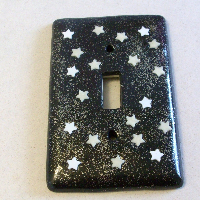 Glow in the dark stars single toggle light switch cover Etsy