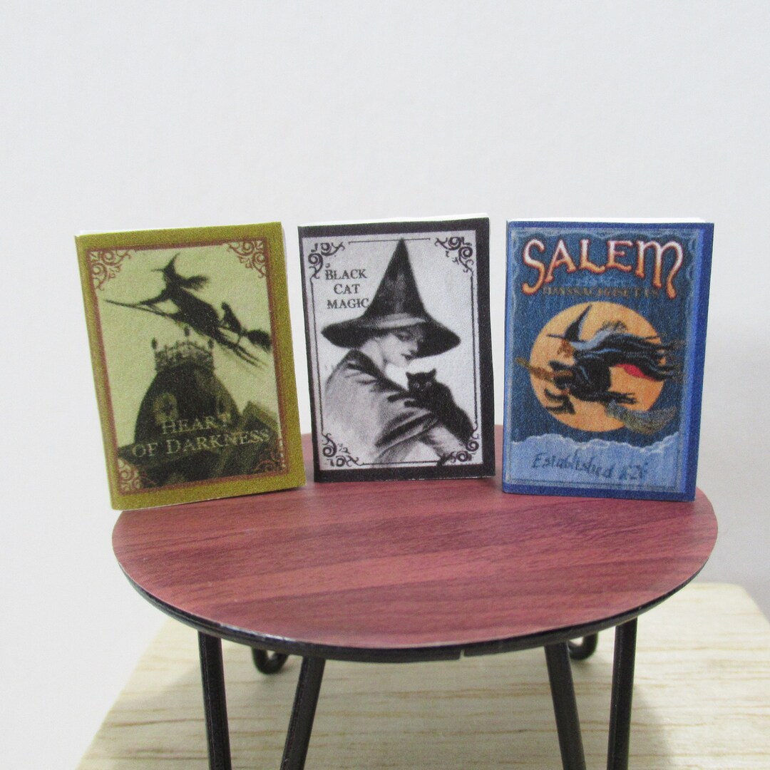 Set of 3 Miniature Witch Halloween Books Display Books Do Not Open Etsy