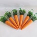 Glittered or natural Carrot ornaments set of 6- 5' Easter or spring ornaments polymer clay handmade carrots 
