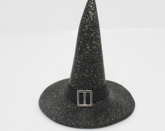 Classic Witch Hat With Buckle Dark GreyBlack.