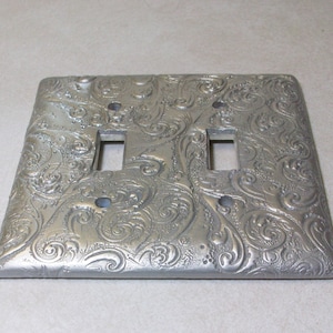 Silver Swirls dubbel- eller enkel vippströmbrytarskydd
