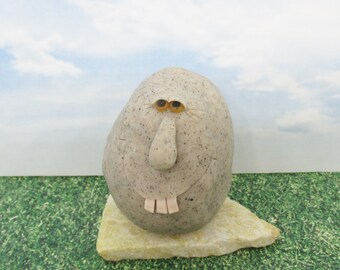 Rock person handmade polymer clay