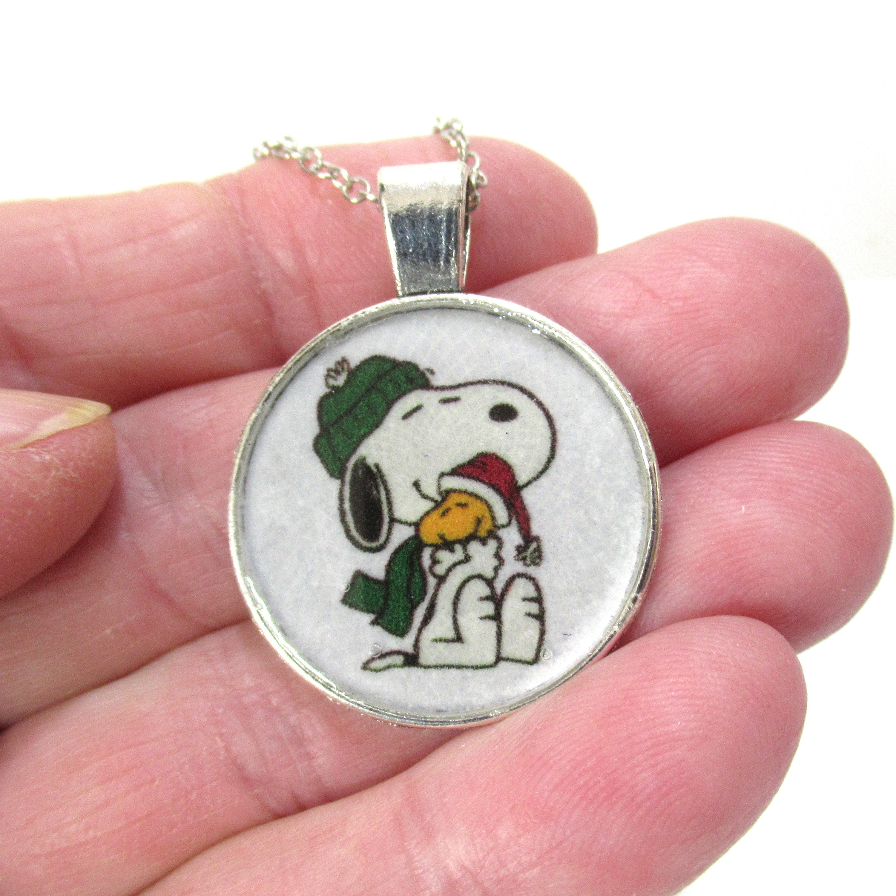 Collana Peanuts Snoopy & Woodstock - Ciondolo A Cuore In Ottone, Senza Pietre Preziose - Foto 5
