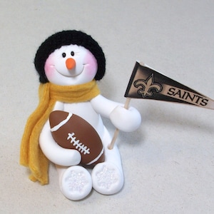 New Orleans Saints football: snowman ornament