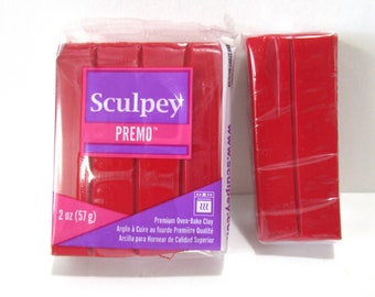 Premo Pomegranate Red 1 or 2 ounce block polymer clay