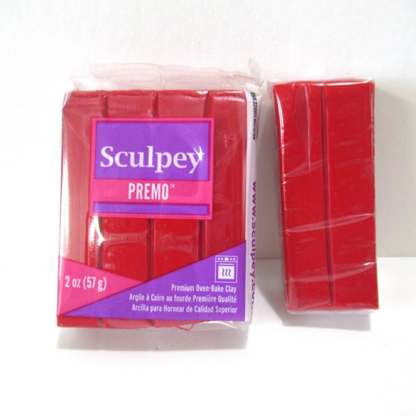 Premo Pomegranate Red 1 or 2 ounce block polymer clay