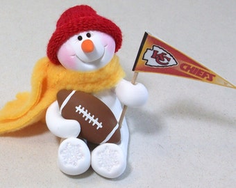 Kansas City Chiefs snowman ornament