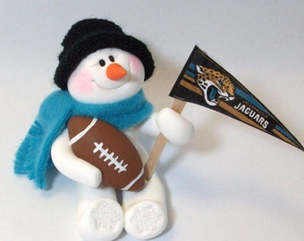 Jacksonville Jaguars: Football snowman ornament