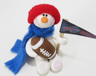 Buffalo Bills: Football snowman ornament