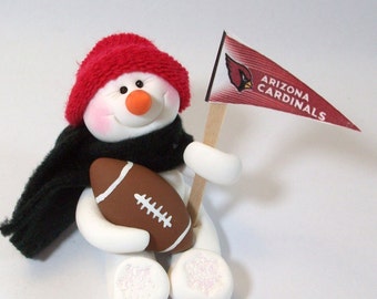 Arizona Cardinals: Football snowman ornament