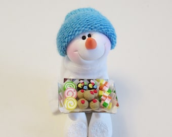 Candy and cookie Exchange: Snowman ornament polymer clay