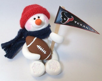 Houston Texans: Football snowman ornament