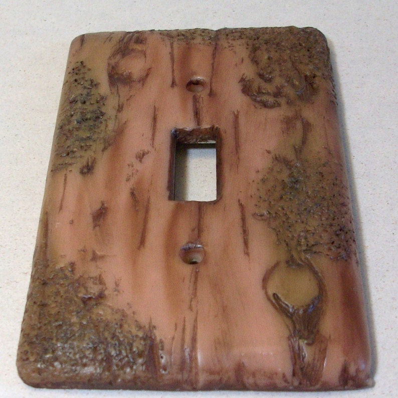 Bark of a tree light switch cover single, double or triple toggle image 4