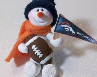 Denver Broncos snowman ornament