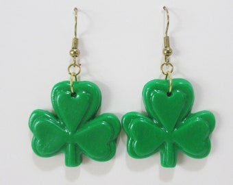 Shamrock dangle earrings as a pair or one earring