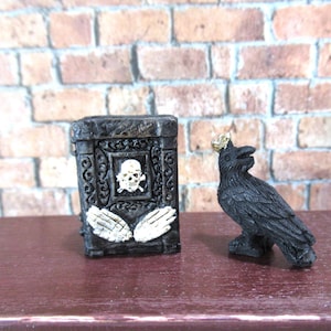 Miniature Raven and Spell book