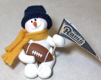 St. Louis Rams football snowman ornament