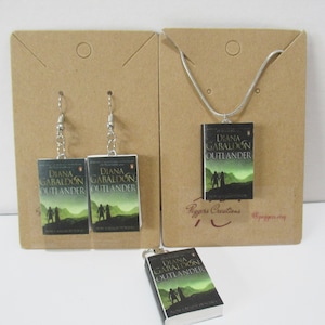Miniature Book Outlander earrings necklace or bag charm