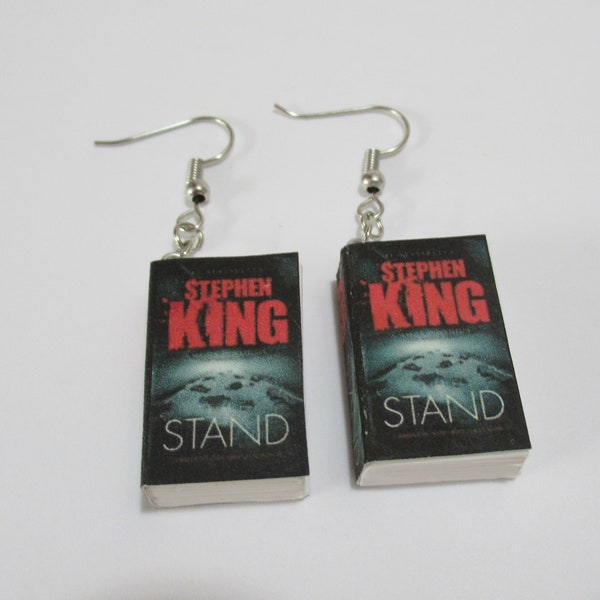 The Stand Miniature Book earrings  Book Title Stephen King