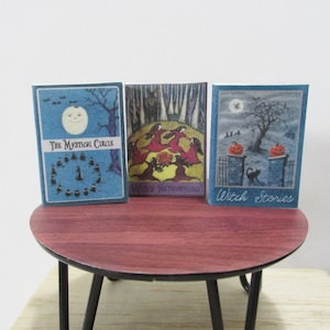 Set of 3 miniature witch Halloween books display books do not open