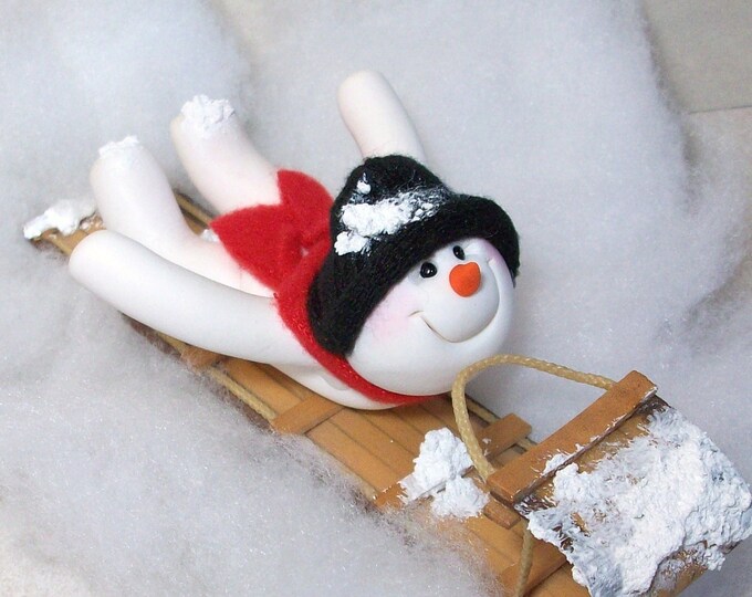 Love My Toboggan Snowman Ornament Etsy