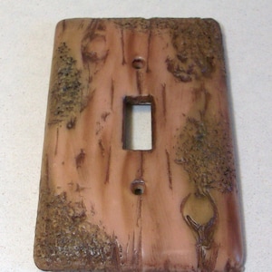 Bark of a tree light switch cover single, double or triple toggle image 5
