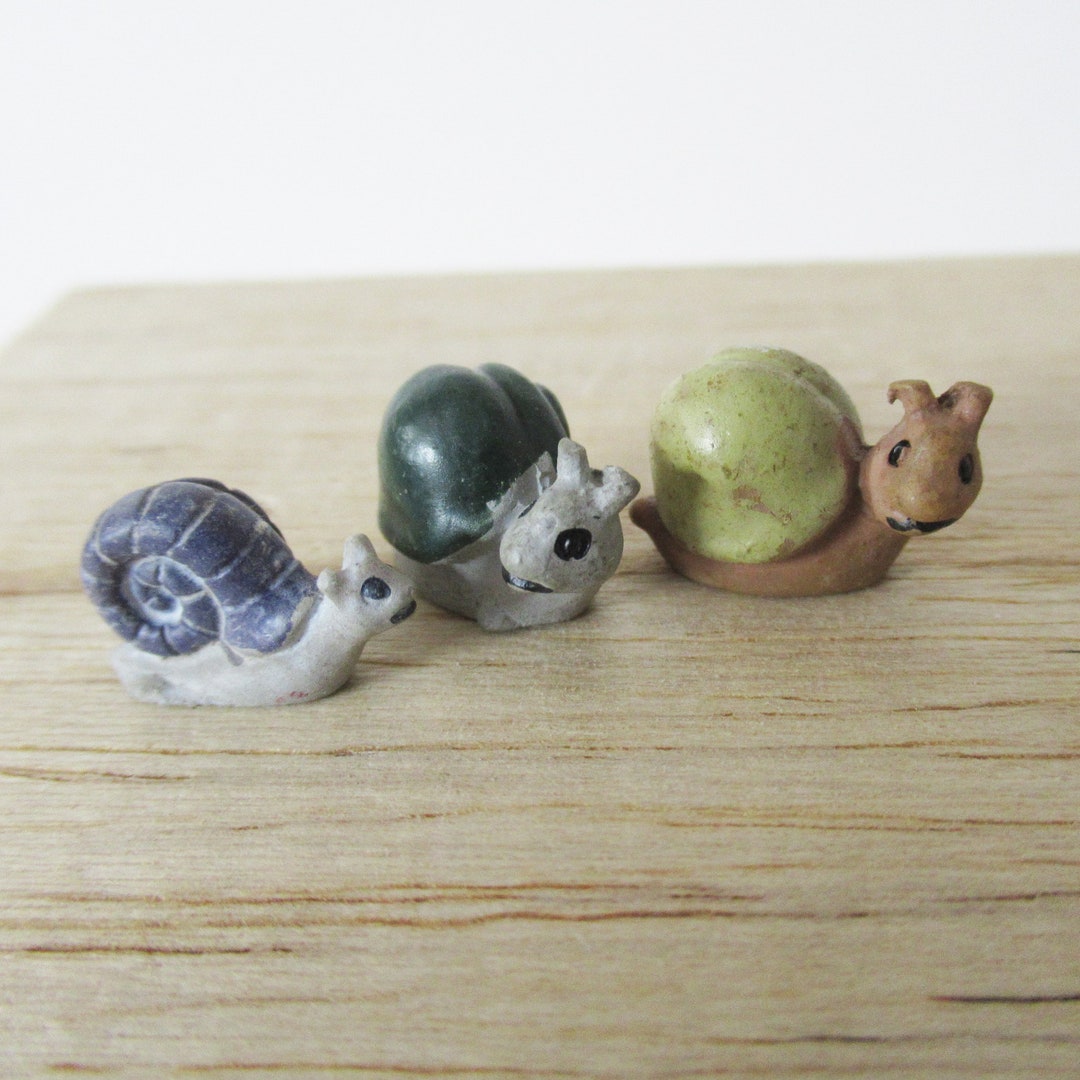 Miniature Snails Set of 3 Terrariums and Mini Gardens Etsy