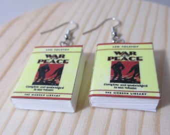 War and Peace Miniature Book earrings