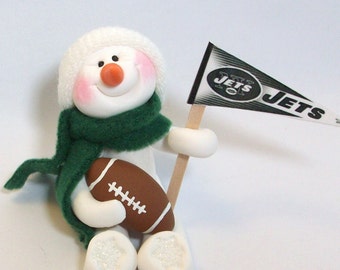 New York Jets  football snowman ornament