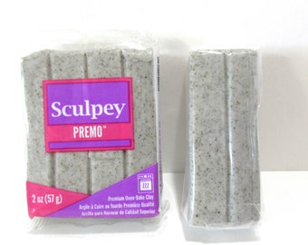 Premo gray granite 1 or 2 ounce block polymer clay