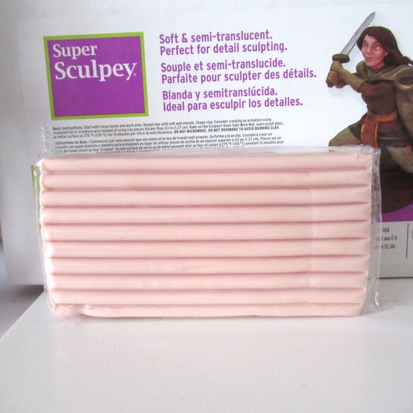 Super Sculpey beige 1 pound block semi colorless polymer clay