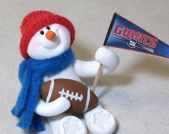 New York Giants football snowman ornament