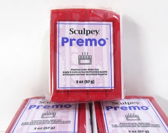 Premo Pomegranate Red 2 ounce block polymer clay